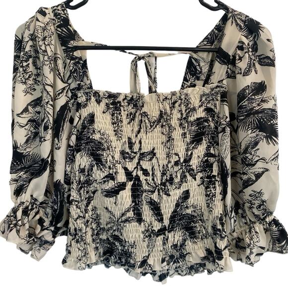 By Together Tops - By Together Nalia Smocked top with Tie Back size small